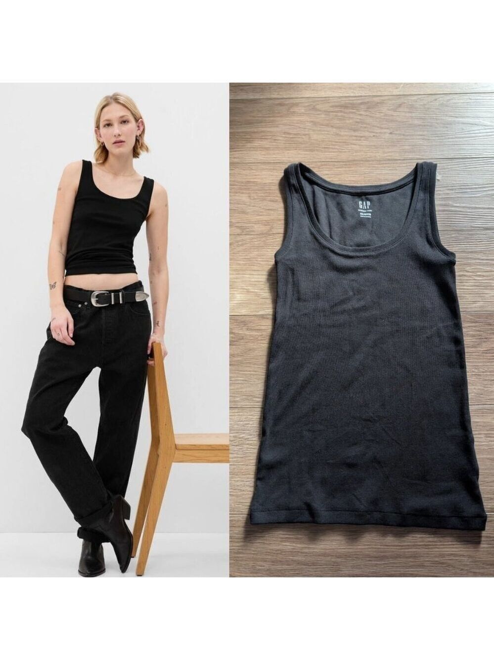 Gap | Modern Tank Top in Black (XS/Petite)